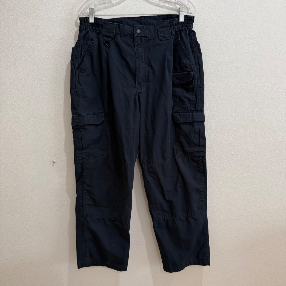 Propper Mens Tactical Cargo Pants Navy Blue Ripstop 36x30 Elastic Waist Workwear
